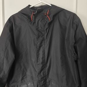 Helly Hansen Black Raincoat with Orange Details - Medium - rain, wind protection